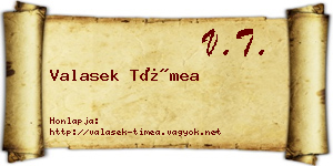 Valasek Tímea névjegykártya